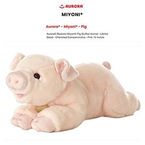PLUSH PIG Miyoni by Aurora Realistic 16” STUFFED ANIMAL PIG PIGLET Out of Stock